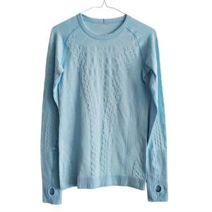 Lululemon Rest Less Baby Blue Pullover Top Size 6